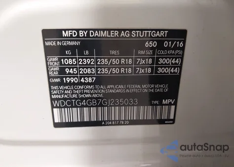 2016 Mercedes-Benz Gla 250 4Matic из США, поврежденный, VIN WDCTG4GB7GJ235033